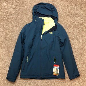 Women's The North Face High and Dry Triclimate Raincoat Blue Green Jacket